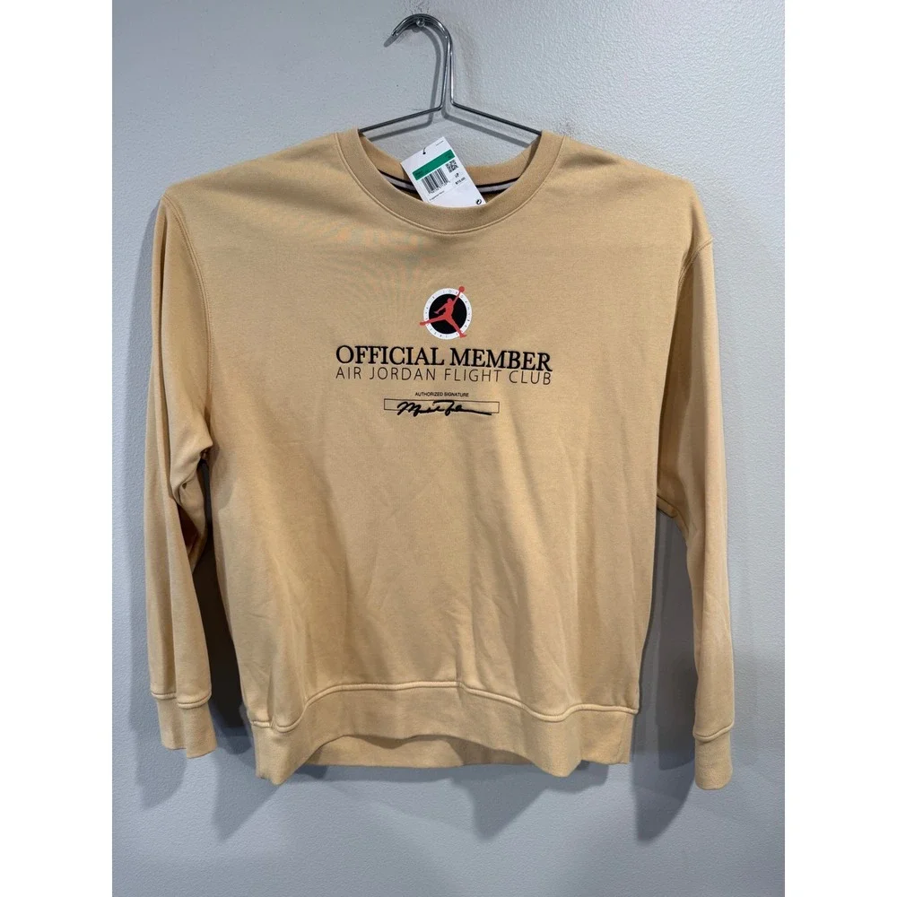 Jordan Flight Club Official Member Crewneck Sweatshirt Tan‎ Mens XL